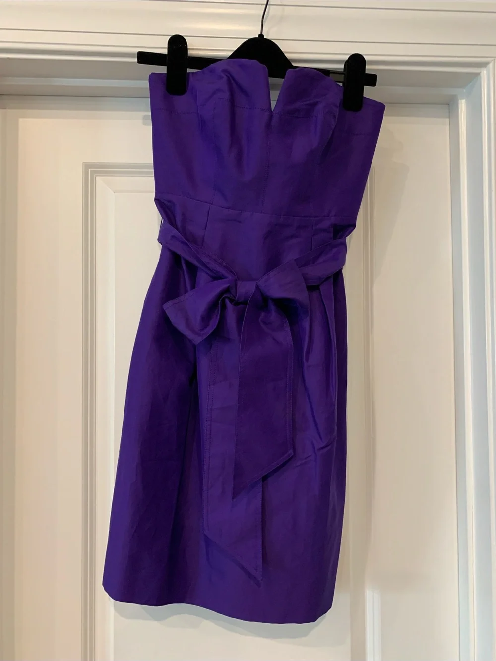 J.Crew Strapless Purple Bow Waist Cocktail Dress 0petite NWT